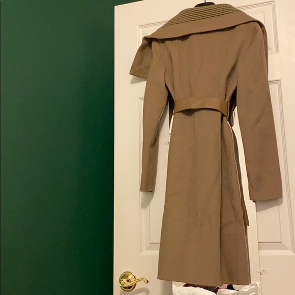Mackage wool and knit coat w/leather belt in camel - Picture 6 of 8